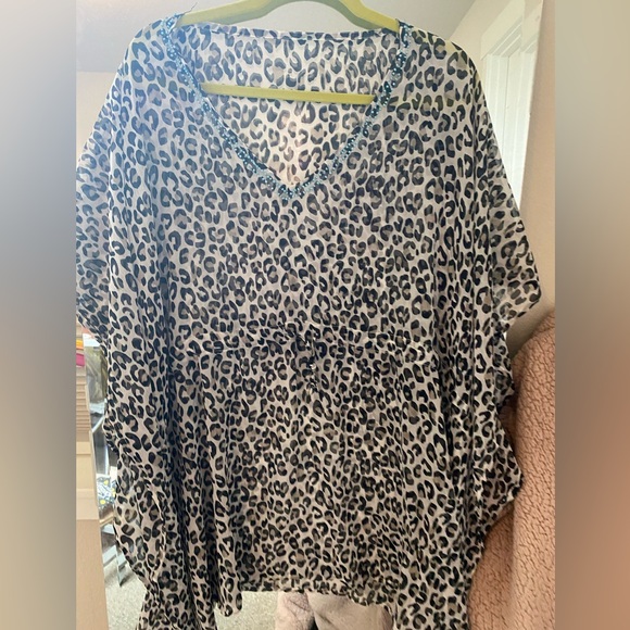 Leopard Print Swim Coverup - Picture 3 of 5
